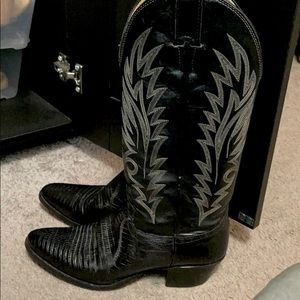 Black cowboy tall boots